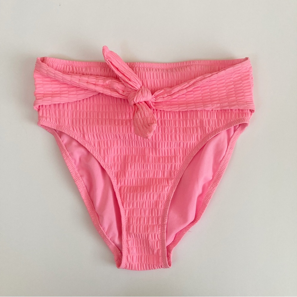 Jessica Simpson Smocked High Waist Bikini Bottom